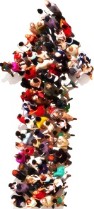 arrow full of people